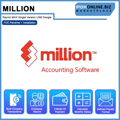 Million Payroll MAX Single Version USB Dongle - FOC Pendrive + Installation